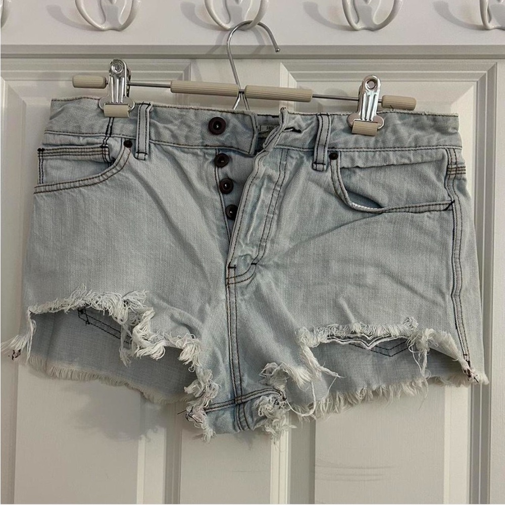 Free People Button-up jean shorts